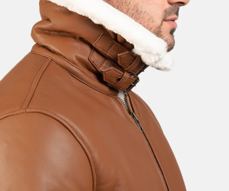 Francis B-3 Brown Leather Bomber Jacket — view 6