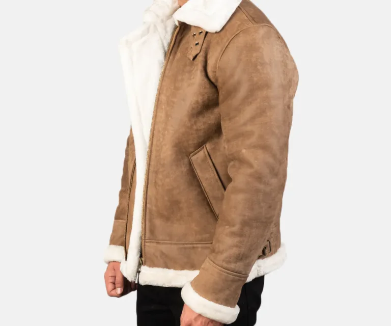 Francis B-3 Distressed Brown Leather Bomber Jacket — view 2