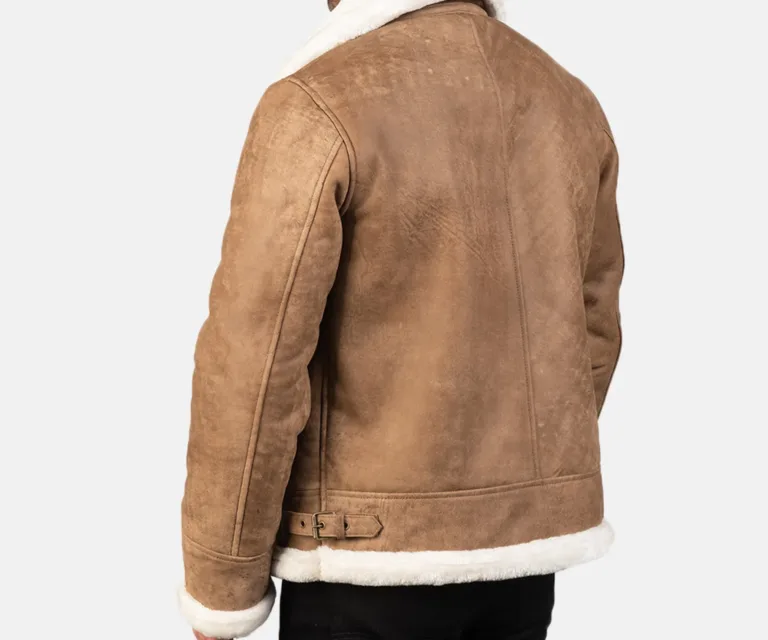 Francis B-3 Distressed Brown Leather Bomber Jacket — view 5