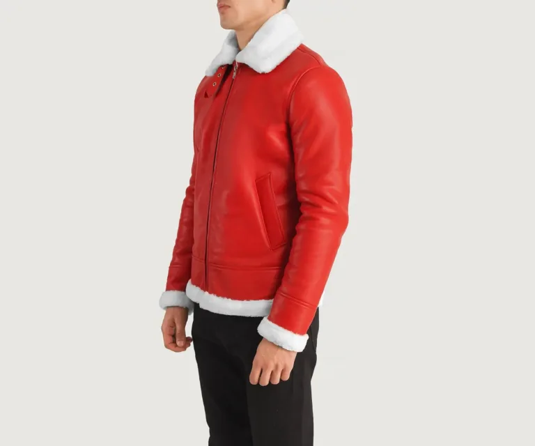 Francis B-3 Red Leather Bomber Jacket — view 2