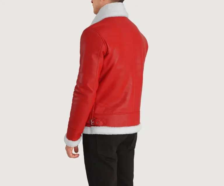 Francis B-3 Red Leather Bomber Jacket — view 5