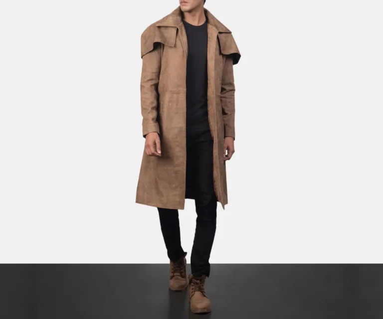 [FS] Army Brown Leather Duster — Full Editorial Model Presentation