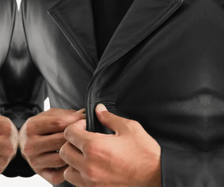 [FS] Classmith Black Leather Coat — Rear Back View & Silhouette