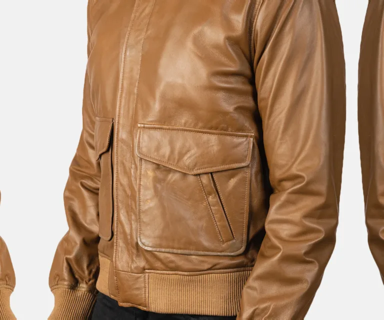 [FS] Coffmen Olive Brown A2 Leather Bomber Jacket — Full Editorial Model Presentation