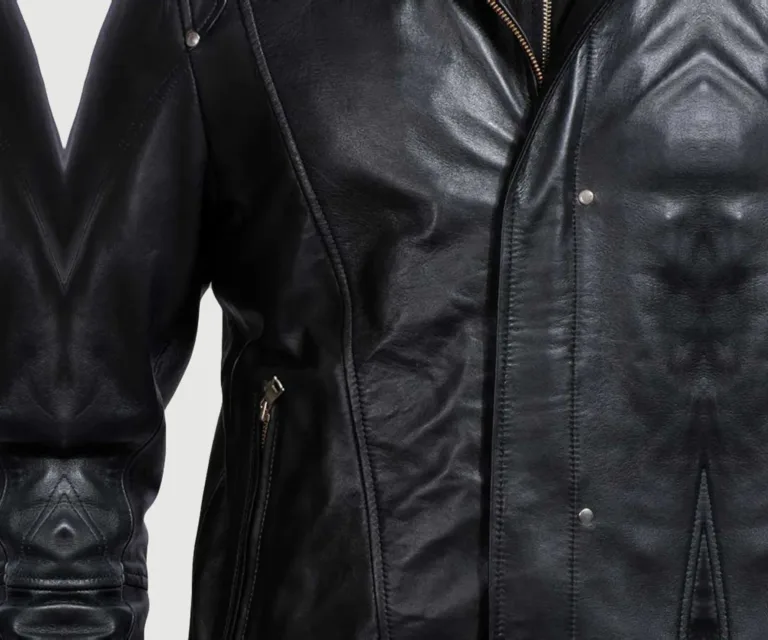 [FS] Highschool Black Hooded Leather Jacket — Full Editorial Model Presentation
