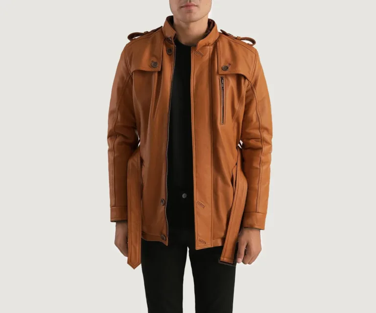 [FS] Hunter Tan Brown Fur Leather Jacket — Hero Presentation