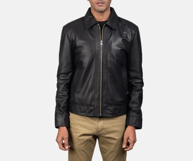 [FS] Inferno Black Leather Jacket — Front Architectural & Material Detail