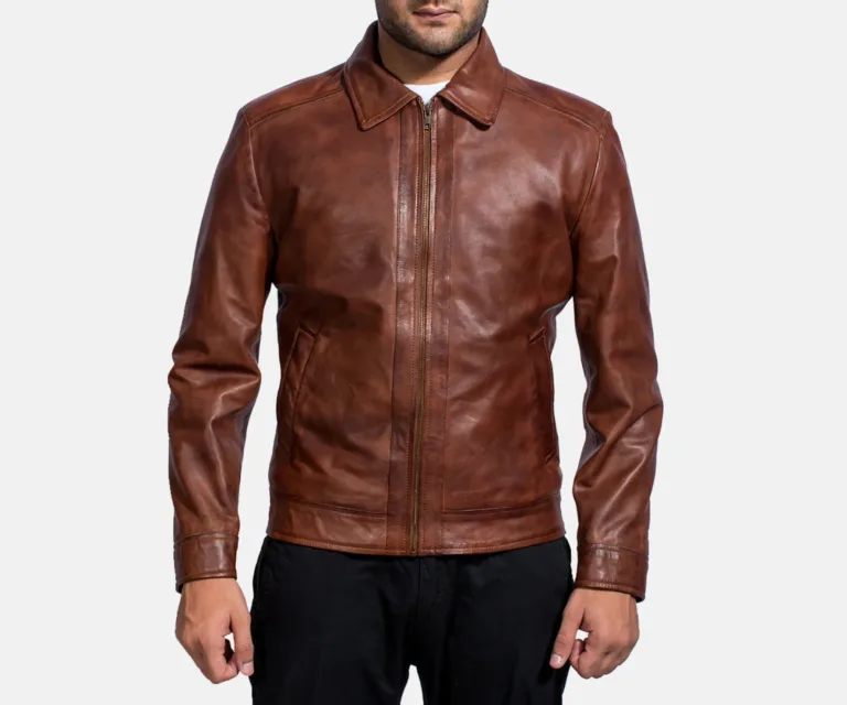[FS] Inferno Brown Leather Jacket — Hero Presentation