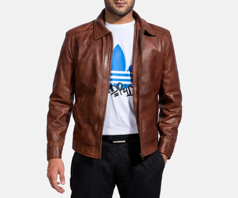 [FS] Inferno Brown Leather Jacket — Rear Back View & Silhouette
