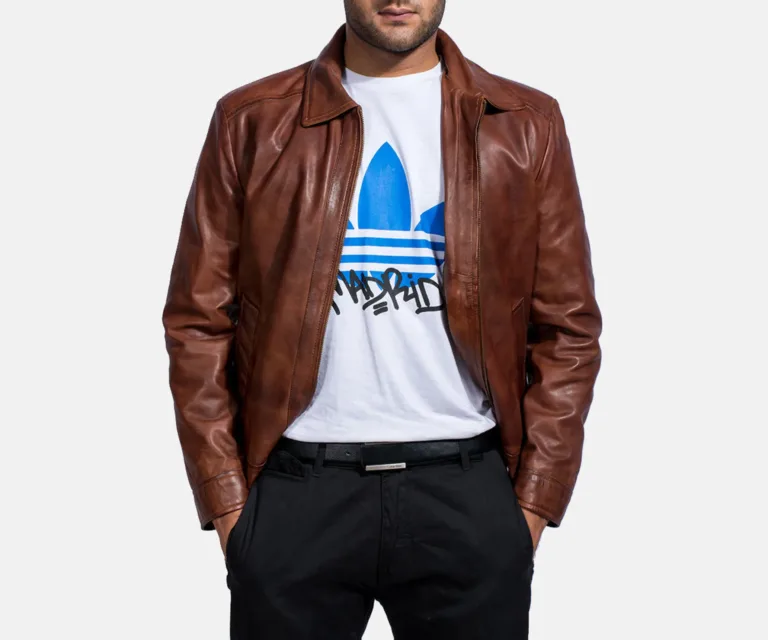 [FS] Inferno Brown Leather Jacket — Full Editorial Model Presentation