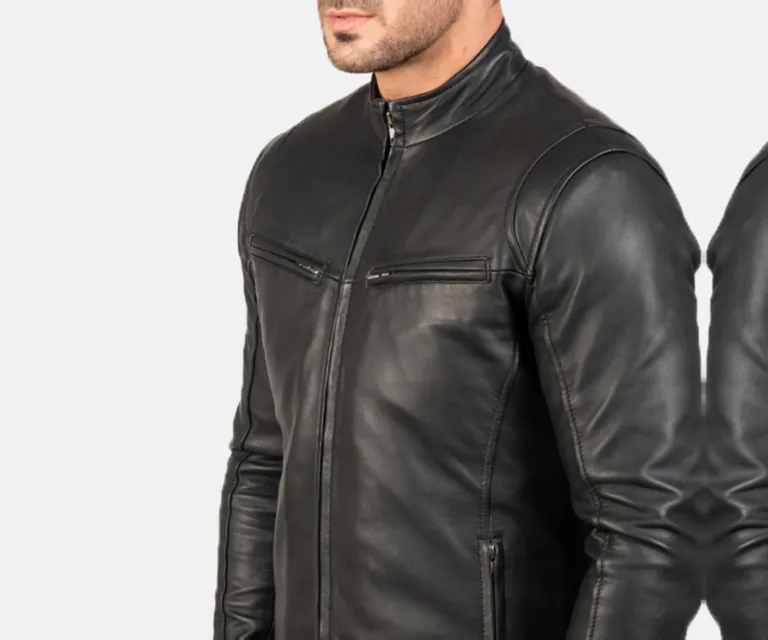 [FS] Ionic Black Leather Jacket — Full Editorial Model Presentation