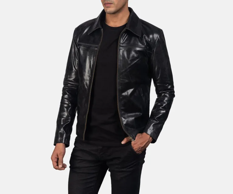 [FS] Mystical Black Leather Jacket — Quarter Angle Profile Detail