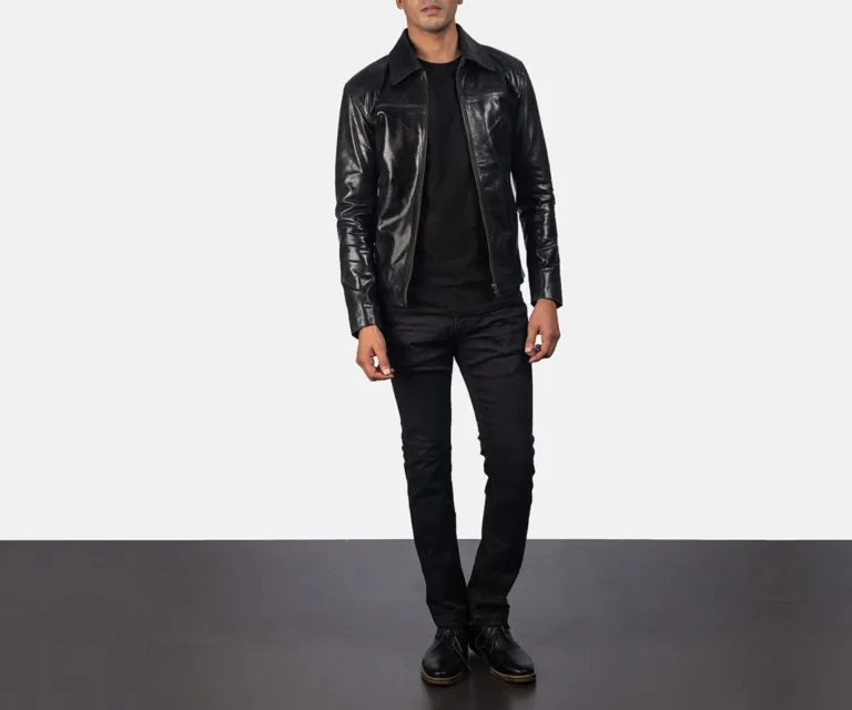 [FS] Mystical Black Leather Jacket — Rear Back View & Silhouette