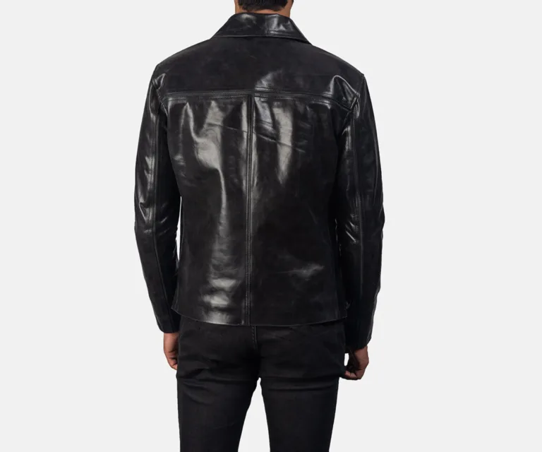 [FS] Mystical Black Leather Jacket — Macro Detail Grain, Stitching & Hardware