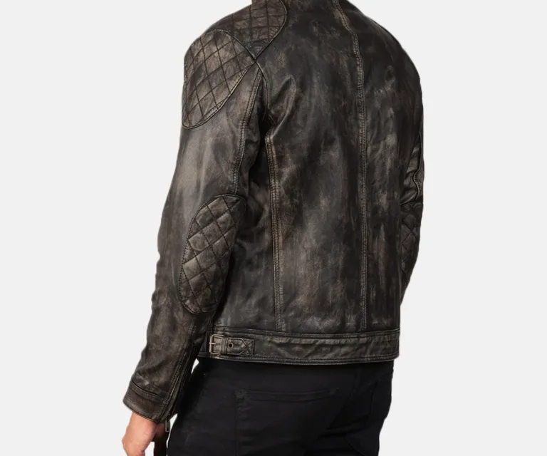 Gatsby Distressed Brown Leather Jacket — view 5