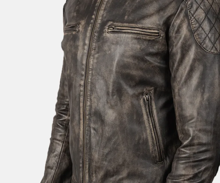 Gatsby Distressed Brown Leather Jacket — view 6