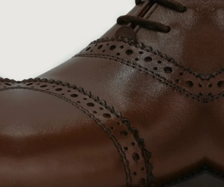 Greyson Brogues Oxford Brown Leather Shoes Handcrafted Men's Footwear — Outsole Tread & Seam Craftsmanship