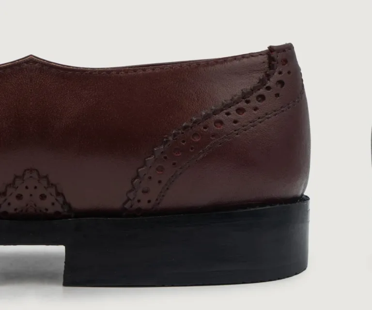 Greyson Brogues Oxford Maroon Leather Shoes Handcrafted Men's Footwear — Outsole Tread & Seam Craftsmanship