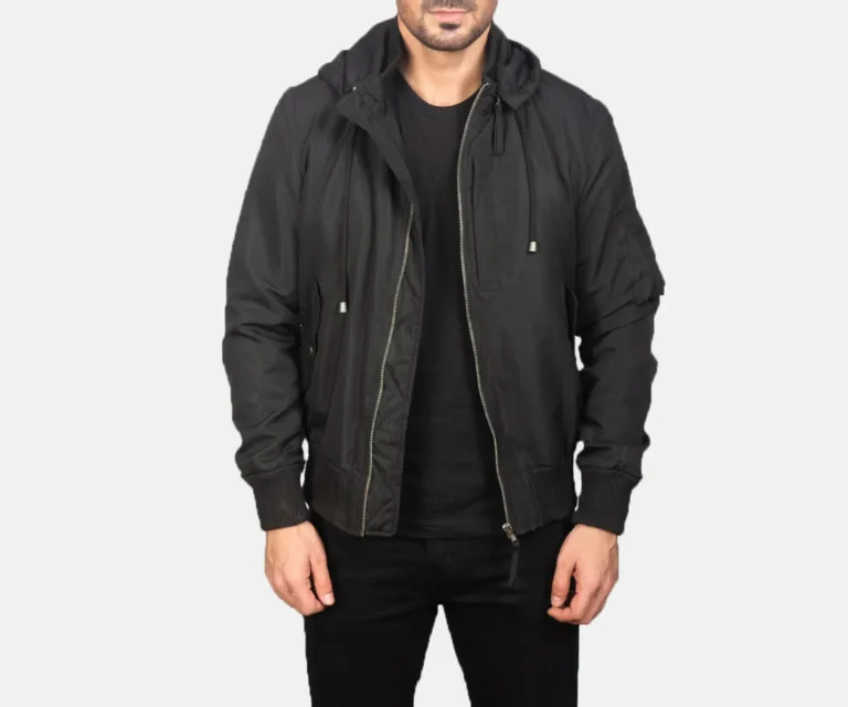 Hanklin MA-1 Black Hooded Bomber Jacket