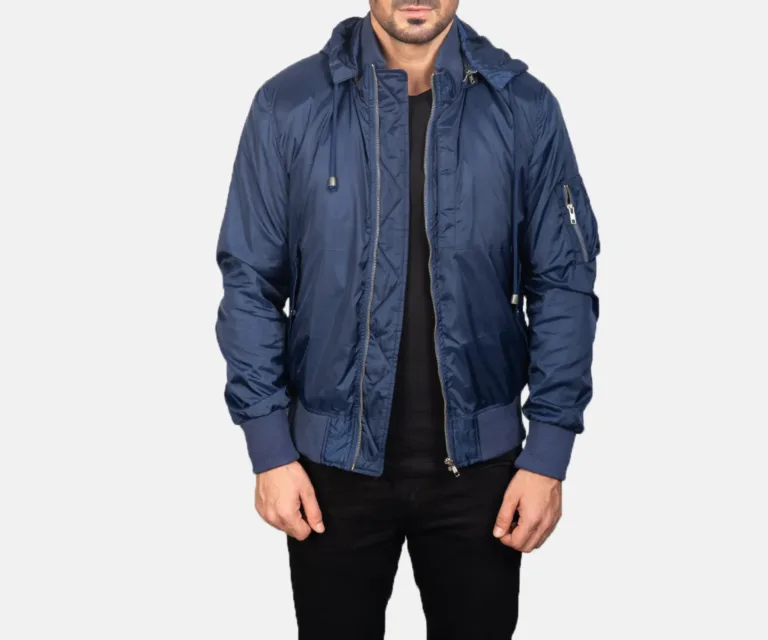 Hanklin MA-1 Blue Hooded Bomber Jacket