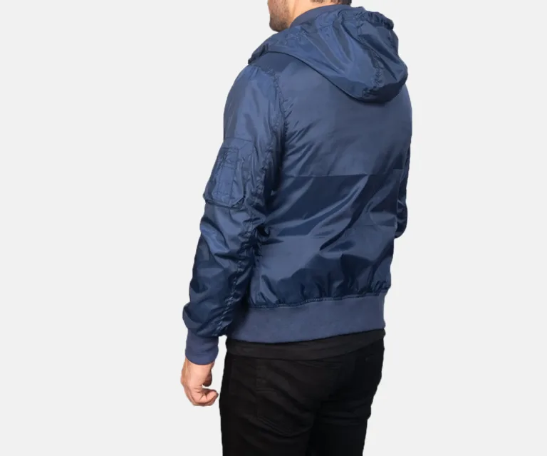 Hanklin MA-1 Blue Hooded Bomber Jacket — view 5