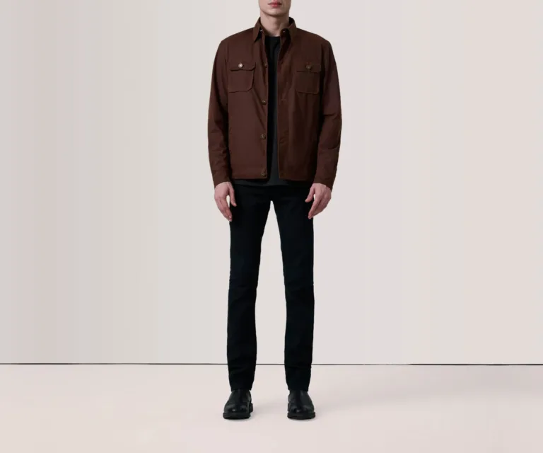 Irwin Brown Waxed Canvas Field Jacket — Full Body Perspective