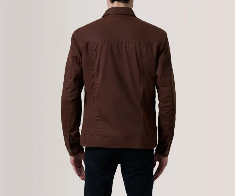 Irwin Brown Waxed Canvas Field Jacket — Rear Angle View
