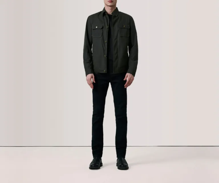 Irwin Olive Waxed Canvas Field Jacket — Full Body Perspective