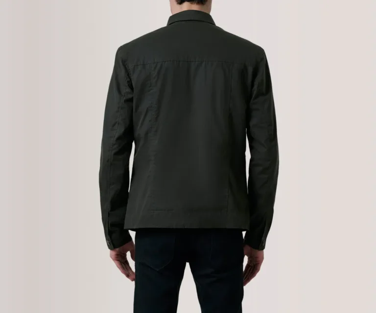 Irwin Olive Waxed Canvas Field Jacket — Rear Angle View