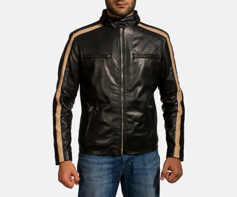 Jack Black Leather Biker Jacket — Front Open Hero Presentation