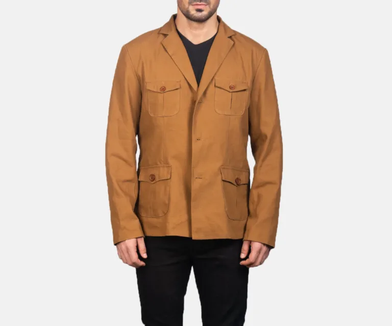 Kajetan Khaki Safari Jacket — Front Open Hero Presentation