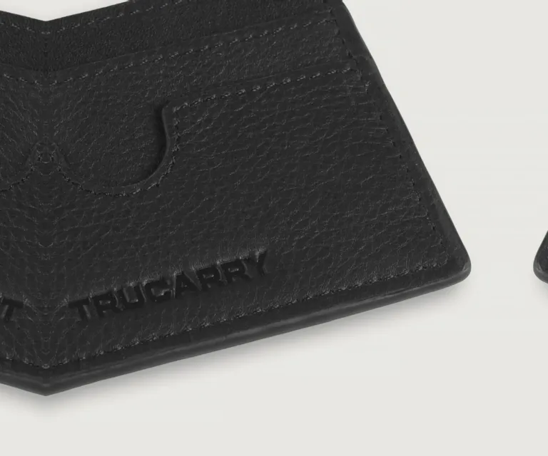 Karl Black Leather Card Holder Luxury Handcrafted Leather Accessory / Gift — Luxury Gift Box & Signature Packaging Presentation