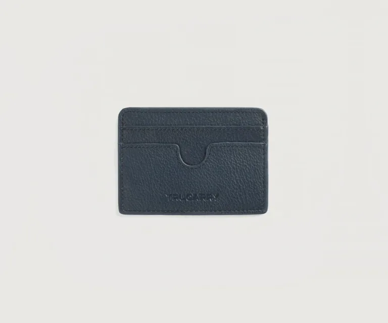 Karl Blue Leather Card Holder Luxury Handcrafted Leather Accessory / Gift — Hero Product Display