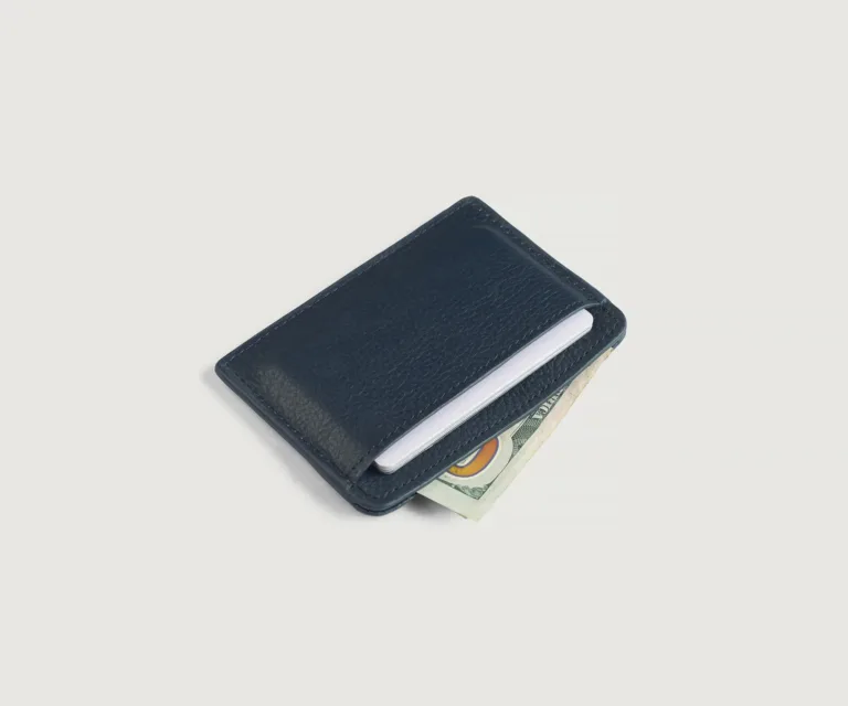 Karl Blue Leather Card Holder Luxury Handcrafted Leather Accessory / Gift — Card Capacity & Daily Organization