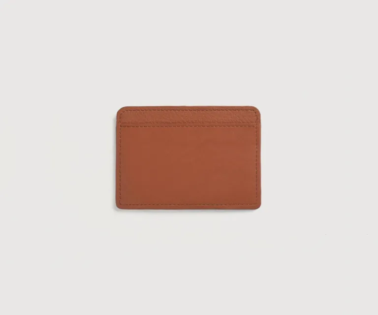 Karl Brown Leather Card Holder Luxury Handcrafted Leather Accessory / Gift — Unfolded Internal Compartment Architecture