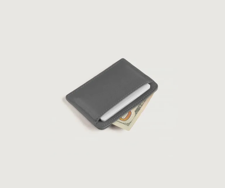 Karl Grey Leather Card Holder Luxury Handcrafted Leather Accessory / Gift — Card Capacity & Daily Organization