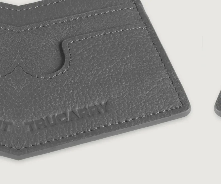 Karl Grey Leather Card Holder Luxury Handcrafted Leather Accessory / Gift — Luxury Gift Box & Signature Packaging Presentation
