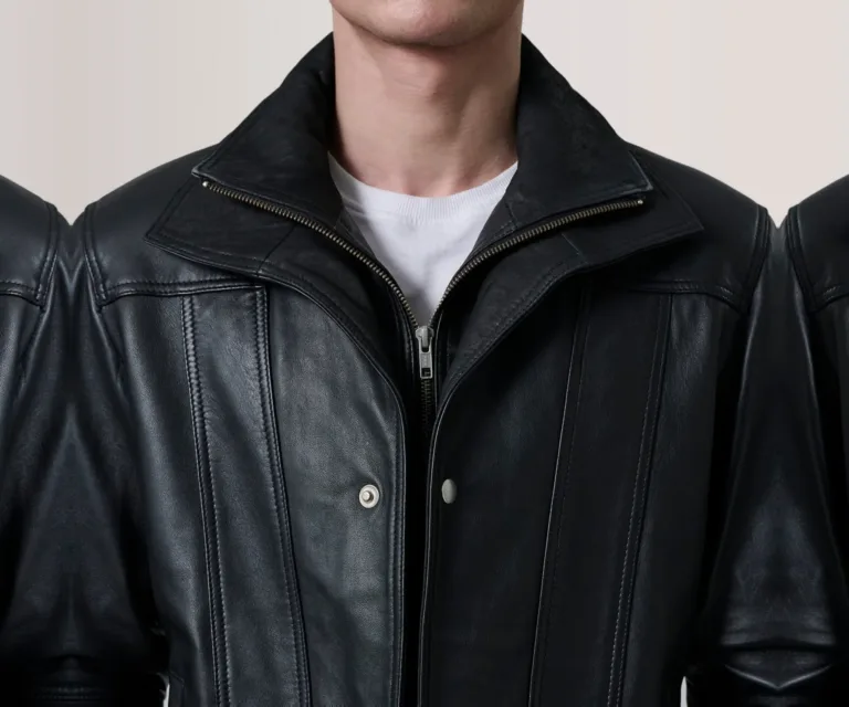 Klen Black Classic Jacket — Full-Length Model Editorial Presentation