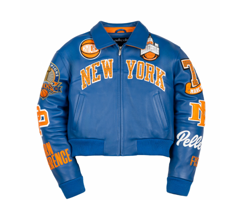 Pelle Pelle City of Knicks women royal crop jacket front view