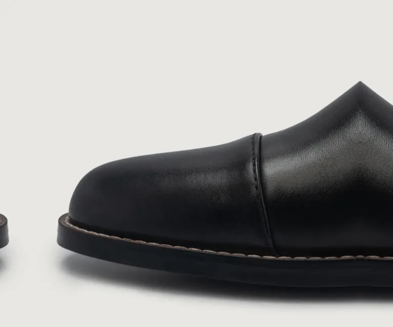 Knight Derby Black Leather Boots Handcrafted Men's Footwear — Outsole Tread & Seam Craftsmanship