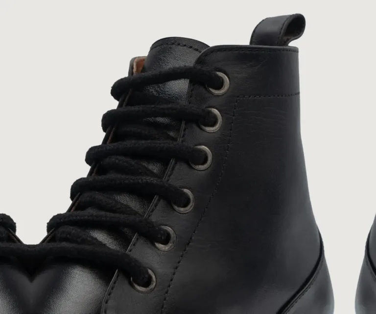Knight Derby Black Leather Boots Handcrafted Men's Footwear — Complete Pair Presentation