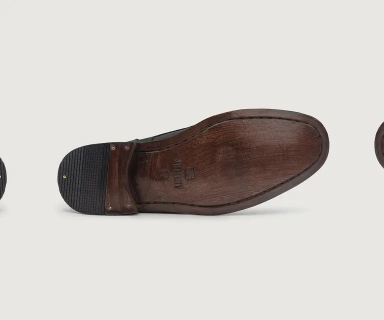 Knight Derby Black Nubuck Leather Boots Handcrafted Men's Footwear — Outsole Tread & Seam Craftsmanship