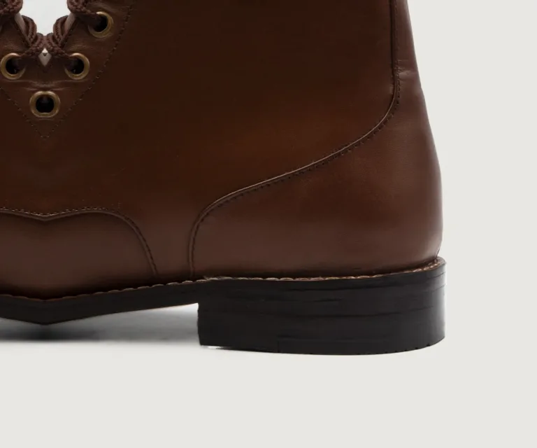 Knight Derby Brown Leather Boots Handcrafted Men's Footwear — Complete Pair Presentation