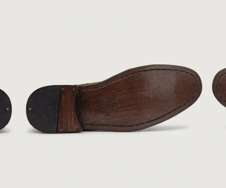 Knight Derby Brown Suede Leather Boots Handcrafted Men's Footwear — Outsole Tread & Seam Craftsmanship