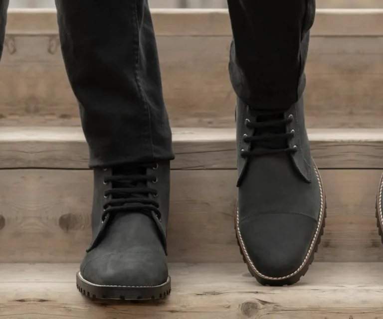 Knight Derby Matte Black Pullup Leather Boots - TerraGrip Handcrafted Men's Footwear — Complete Pair Presentation