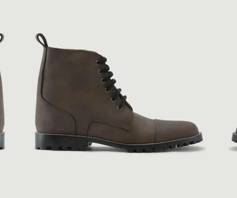 Knight Derby Waxed Brown Pullup Leather Boots - TerraGrip Handcrafted Men's Footwear — Three-Quarter Perspective