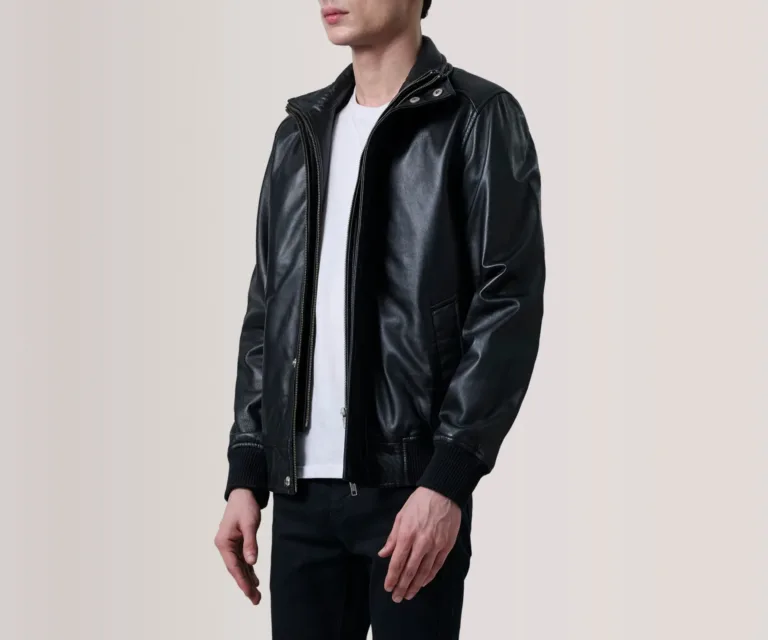 Lester Black Leather Bomber Jacket — view 3