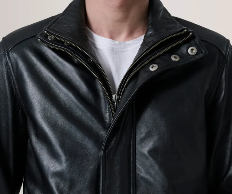 Lester Black Leather Bomber Jacket — view 6