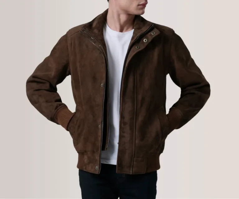 Lester Brown Suede Bomber Jacket