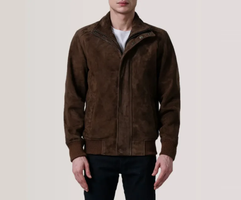 Lester Brown Suede Bomber Jacket — view 3